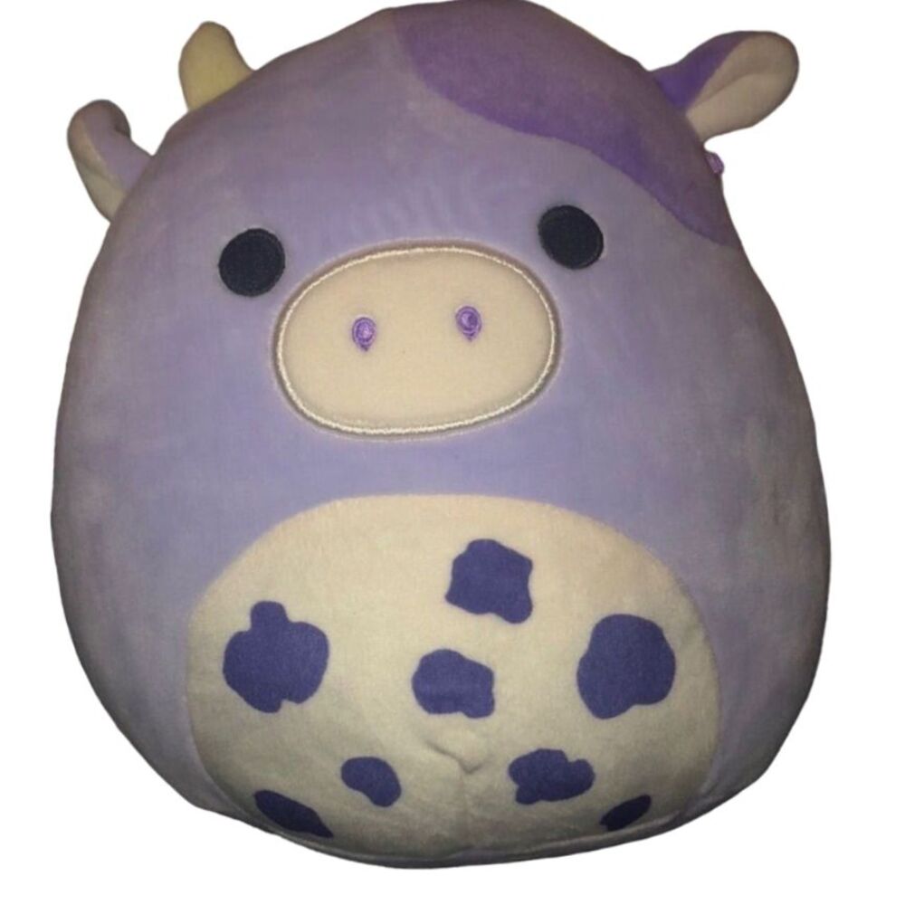 NEW Squishmallows Kellytoy 8" Bubba the Purple Cow Plush Toy No Tags